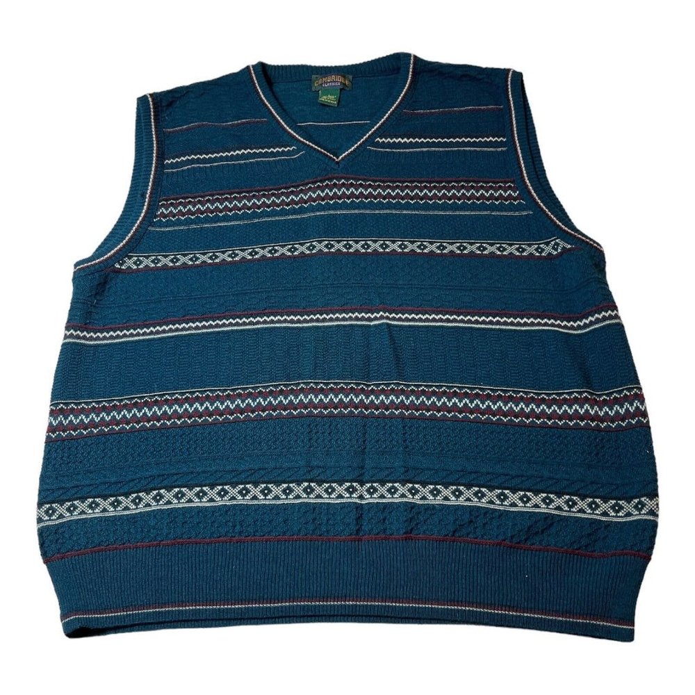 VINTAGE Cambridge Classics Sweater Vest Made in Italy Mens Large Wool Acrylic